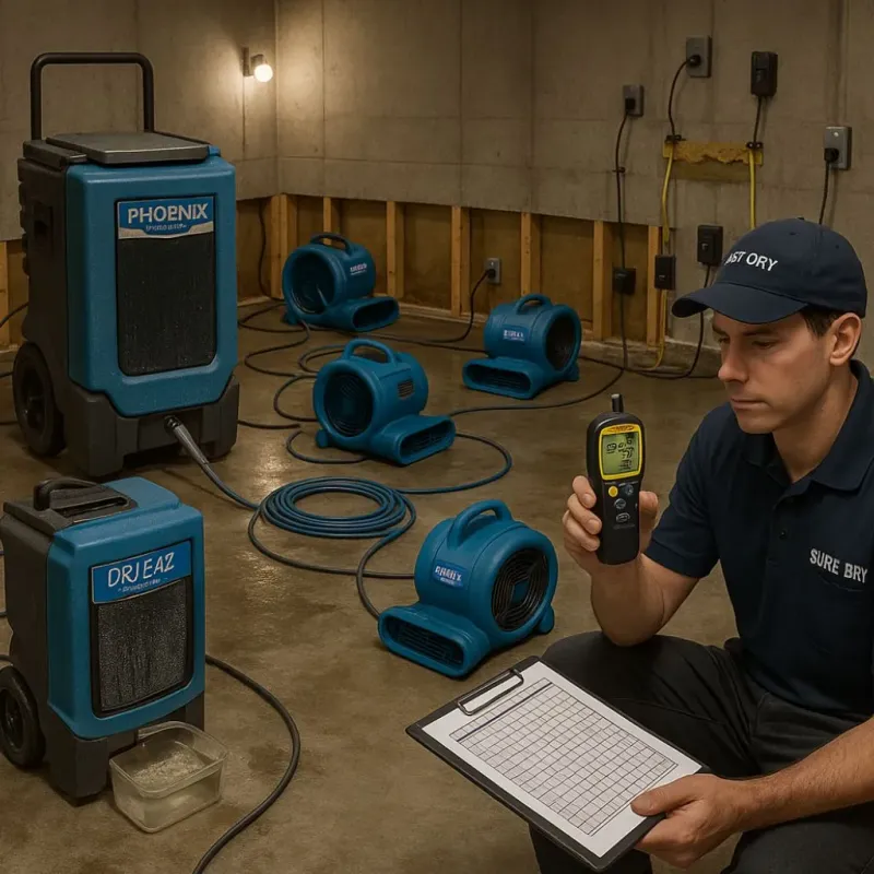 Structural Drying and Dehumidification process in Sellersburg, IN